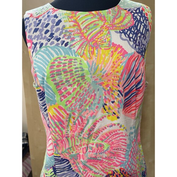 LILLY PULITZER Roar Of The Sea " MILA" SLEEVELESS SHIFT DRESS SIZE 10 $178 New! - Picture 2 of 13
